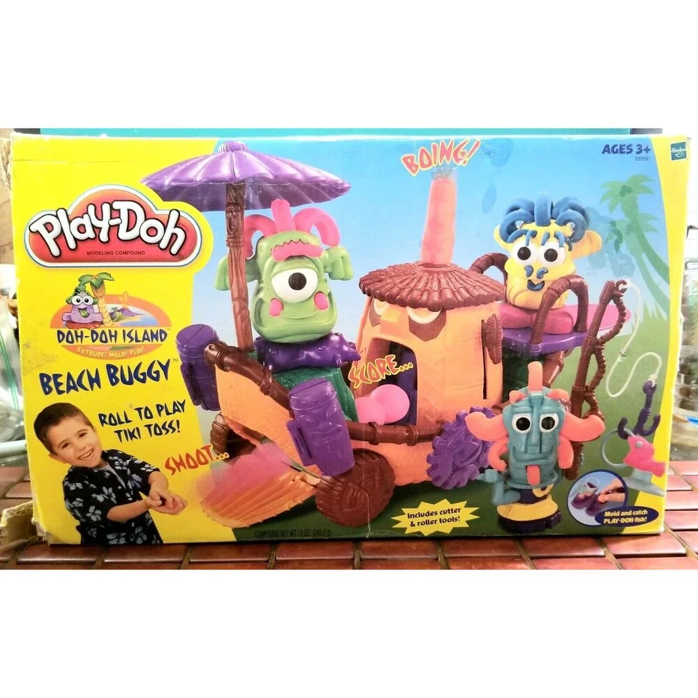 Vintage Tiki Play-Doh Doh-Doh Island Beach Buggy Play Set 90% Complete